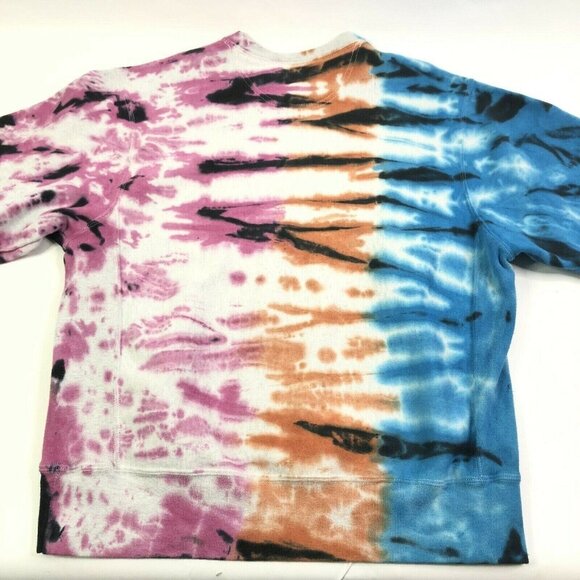 Champion Tie-Dye Bloomsburg University Reverse Weave Sweatshirt M Pink/Blue/Oran - Picture 3 of 6
